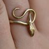 10k Gold Serpent Ring with Diamond Eyes