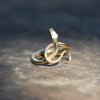10k Gold Serpent Ring with Diamond Eyes