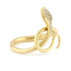 18k Gold Serpent Ring with Diamond Pave