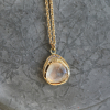 Orbit Halo Moonstone 18k Gold Necklace
