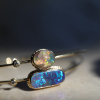 Boulder Opal 14k Gold Ruffled Platform Bracelet