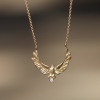 Gold Upward Eagle Necklace