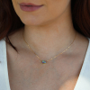 Small Opalized Wood Gold Necklace