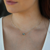 Small Opalized Wood Gold Necklace