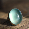 Smooth Oval Vertical Prehnite Ring
