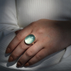 Smooth Oval Vertical Prehnite Ring