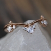 Curved Diamond Crown 18k Rose Gold Ring