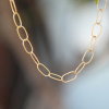 Handmade Oval Link Chain 18k Gold Necklace