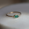 Small Oval Emerald 14k gold Ring
