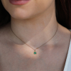 Emerald and Diamond Nylon Cord Necklace