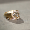 Grey Diamond 18k Yellow Gold Gypsy Ring