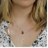 Teardrop African Ruby with Diamond Necklace