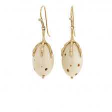 Spotted Mammoth Quail Egg Earrings Image