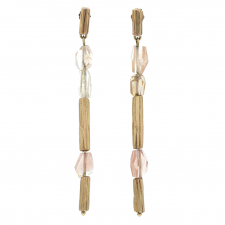 Sunstone and Gold Reed Earrings Image