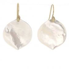 White Mother of Pearl Rose Petal Earrings Image