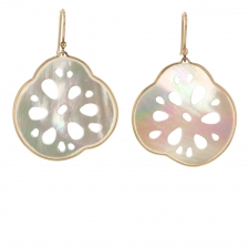 White Mother of Pearl Lotus Root Earrings Image