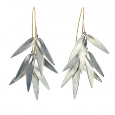 Silver Bamboo Cluster Earrings Image