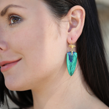 Azurite Malachite Arrowhead Earrings Image