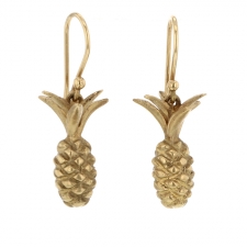 10k Gold Pineapple Earrings Image