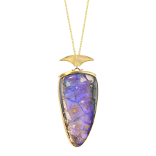 XL Opal Arrowhead 18k Gold Necklace Image