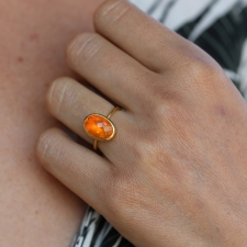 Oval Fire Opal Gold Ring Image