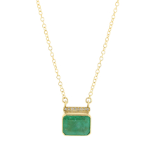 Emerald Roxy Pendant with Diamonds