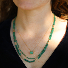 Small Beaded Emerald Reed Necklace