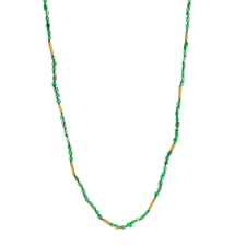 Small Beaded Emerald Reed Necklace
