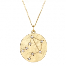 Libra 14k Gold Diamond Constellation Astrology Necklace Image