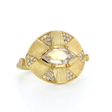 Talisman Engraved Sun Ray Diamond Ring Image