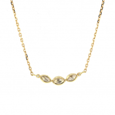 Triple Diamond Marquis 18k Gold Necklace Image