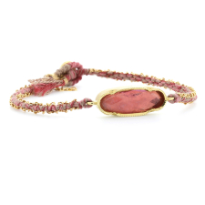 Icicle Pink Tourmaline Silk 18k Gold Bracelet