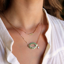 Open Talisman Emerald and Diamond Necklace Image