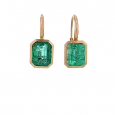 Emerald 18k Rose Gold Lever Back Earrings Image