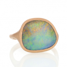 Asymmetrical Australian Boulder Opal Rose Gold Ring Image