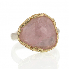 Morganite Silver and 14k Gold Lace Ring Image