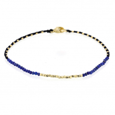 Lapis and Gold Bead Bracelet Image