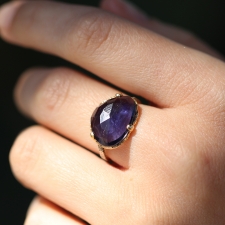 Asymmetrical Iolite Prong Ring Image