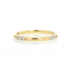 12 Stone Diamond French Eternity 18k Gold Ring Image
