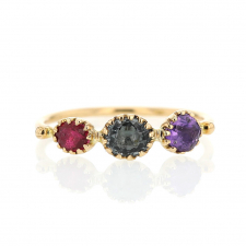 Grey Spinel, Purple Sapphire and Red Spinel Band Ring Image