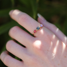 Grey Spinel, Purple Sapphire and Red Spinel Band Ring Image