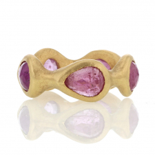 Pink Sapphire Sculpted Eternity Band Image