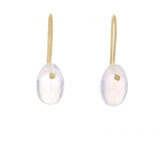 Lavendar Quartz 18k Gold Egg Earrings Image
