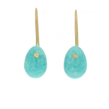 Amazonite 18k Gold Egg Earrings Image
