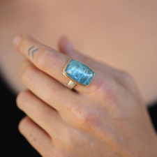 Vertical Inverted Rectangle Aquamarine Ring Image