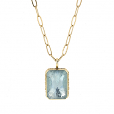 Inverted Aquamarine 14k Gold Necklace Image