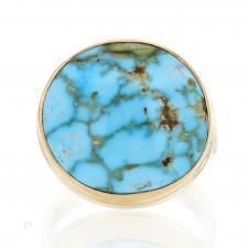 Kingman Turquoise Silver and Gold Ring Image