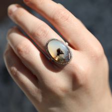 Moss Agate Silver and Gold Ring Image