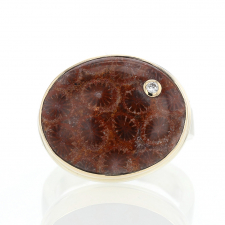 Unique Fossilized Coral with Diamond Ring Image