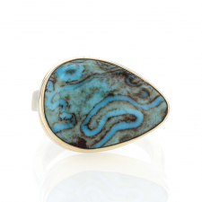 Egyptian Turquoise Silver and Gold Ring Image